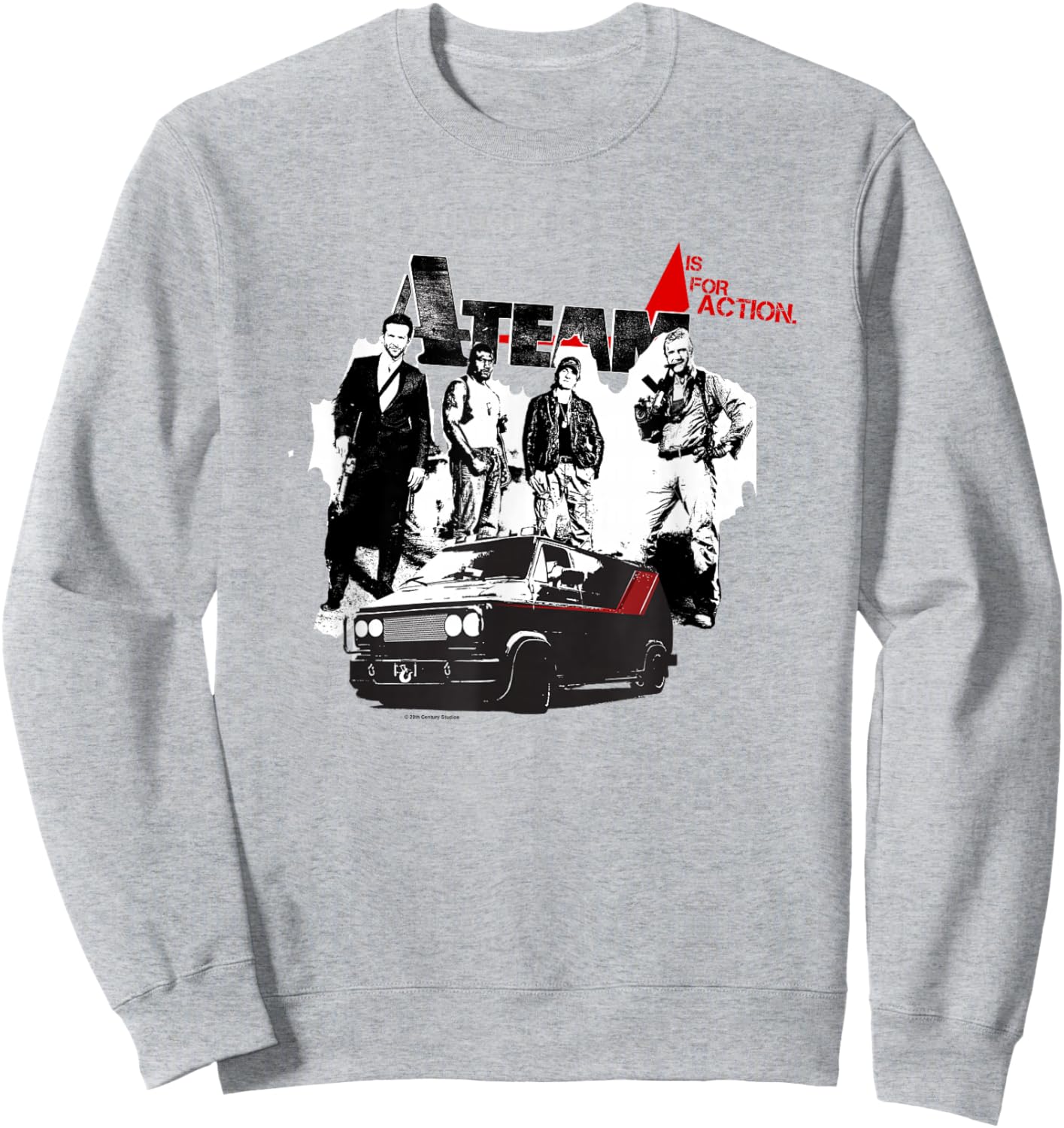 The A-Team A Is For Action Iconic Characters Retro Big Logo Sweatshirt - Sweatshirt | Ash