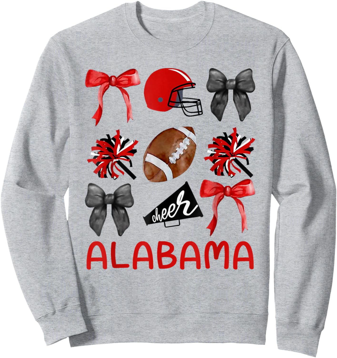 Alabama Women Toddler Girls Kids Sister Niece Coquette Bow Sweatshirt - Sweatshirt | Ash