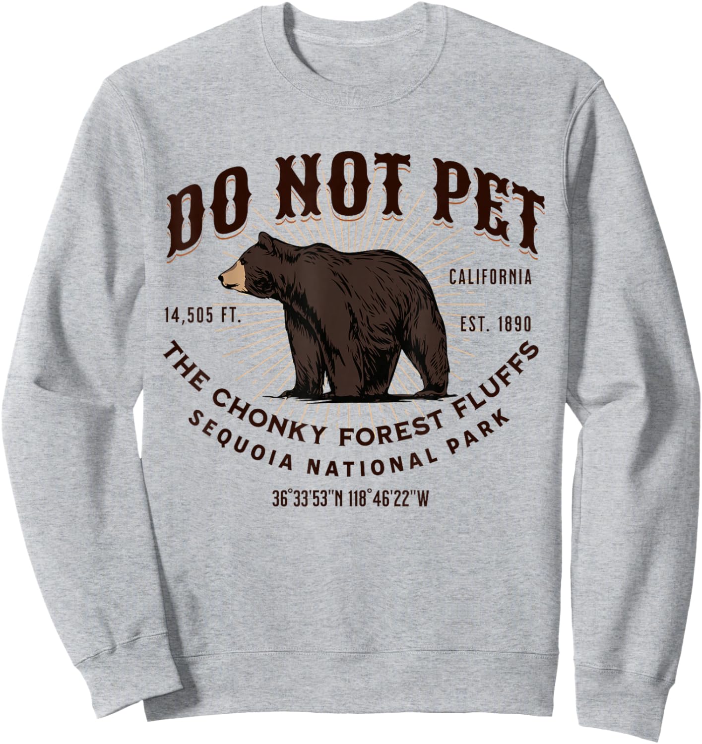 Sequoia National Park Black Bear Funny Souvenir Sweatshirt - Sweatshirt | Ash