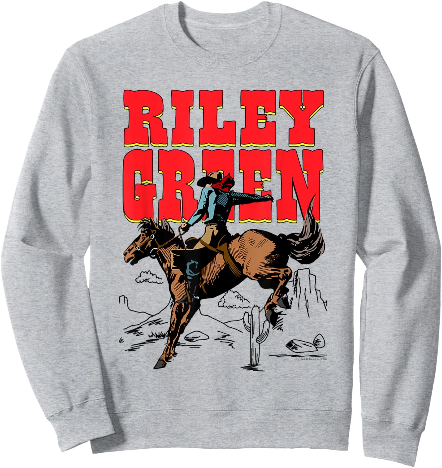 Riley Green Cowboy Horseback Riding Desert Sweatshirt - Sweatshirt | Ash