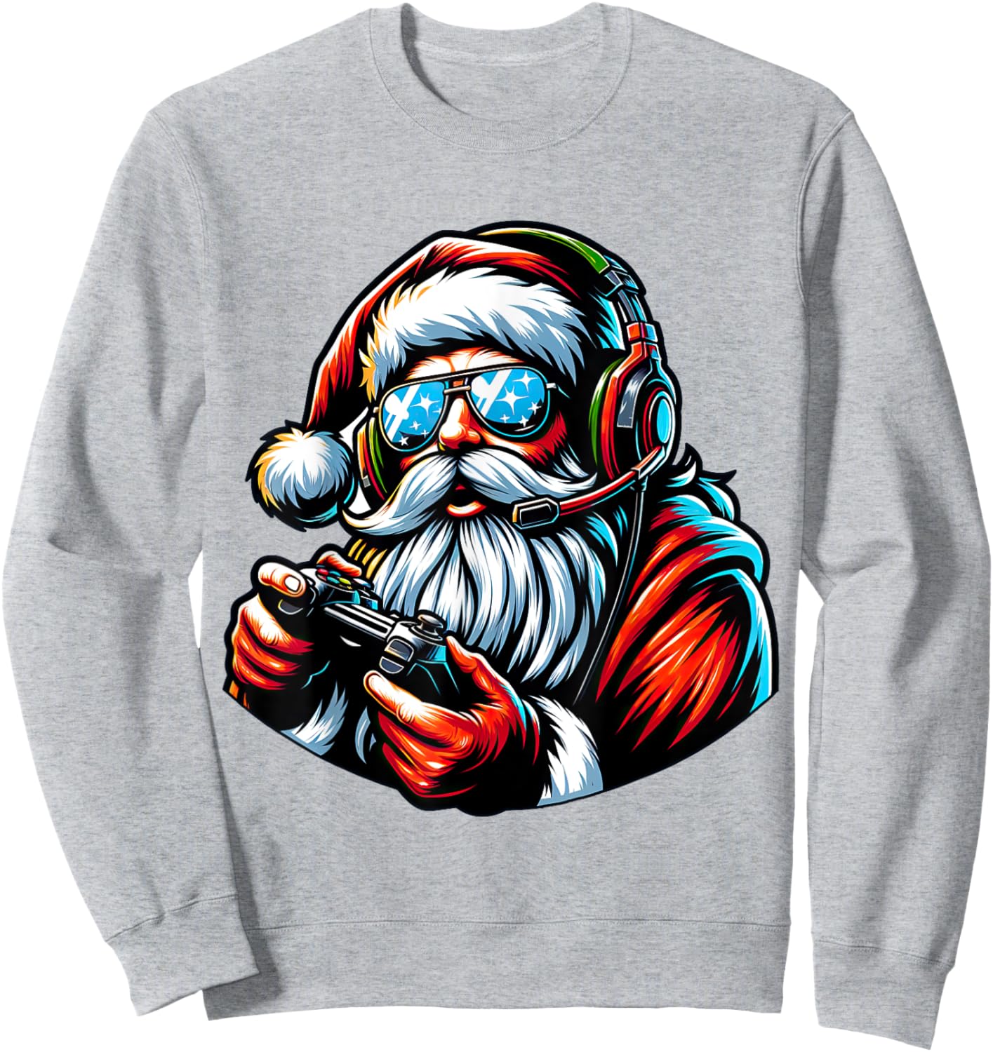 Christmas Gamer Boys Video Game Santa Xmas Sweatshirt - Sweatshirt | Ash