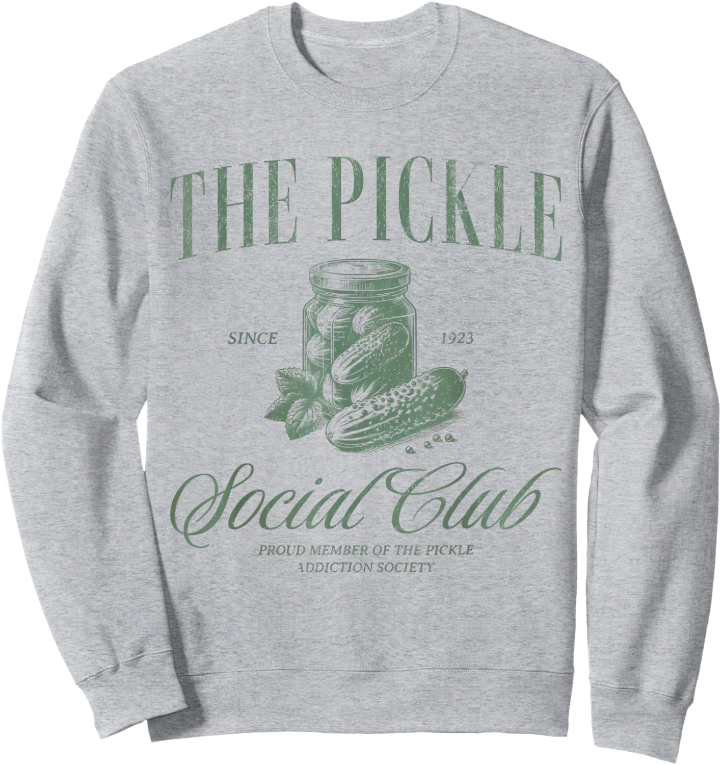 Pickle Social Club Canning Season Vintage Pickle Jar Sweatshirt - Sweatshirt | Ash