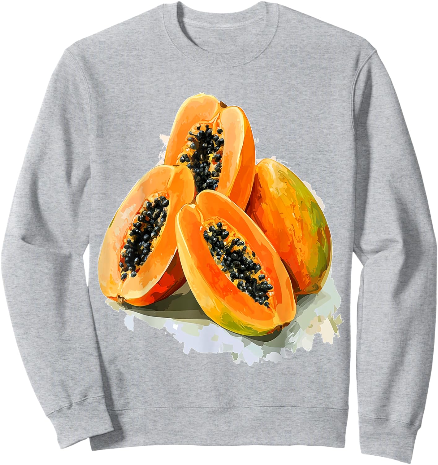 Papaya Fruit Motif Colorful Art Papaya Sweatshirt - Sweatshirt | Ash