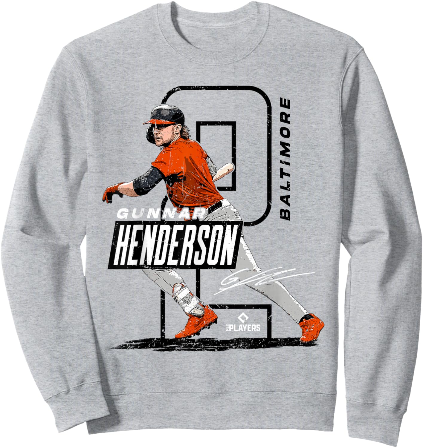 License Champs | Gunnar Henderson Baltimore MLBPA - Orange, Small Sweatshirt - Sweatshirt | Ash