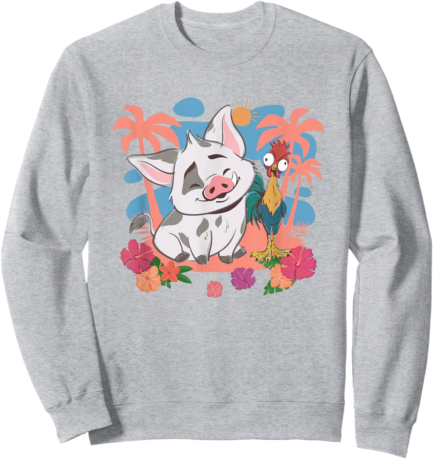 Disney Moana 2 Cute Pua HEI HEI Best Friends Tropical Logo Sweatshirt - Sweatshirt | Ash