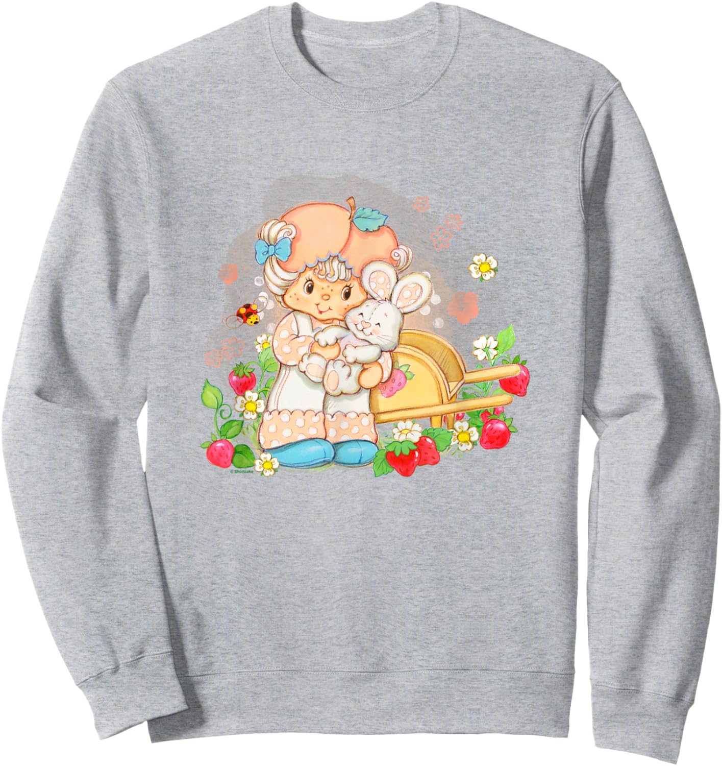 Strawberry Shortcake Apricot An Hopsalot Hug Cute Big Logo Sweatshirt - Sweatshirt | Ash