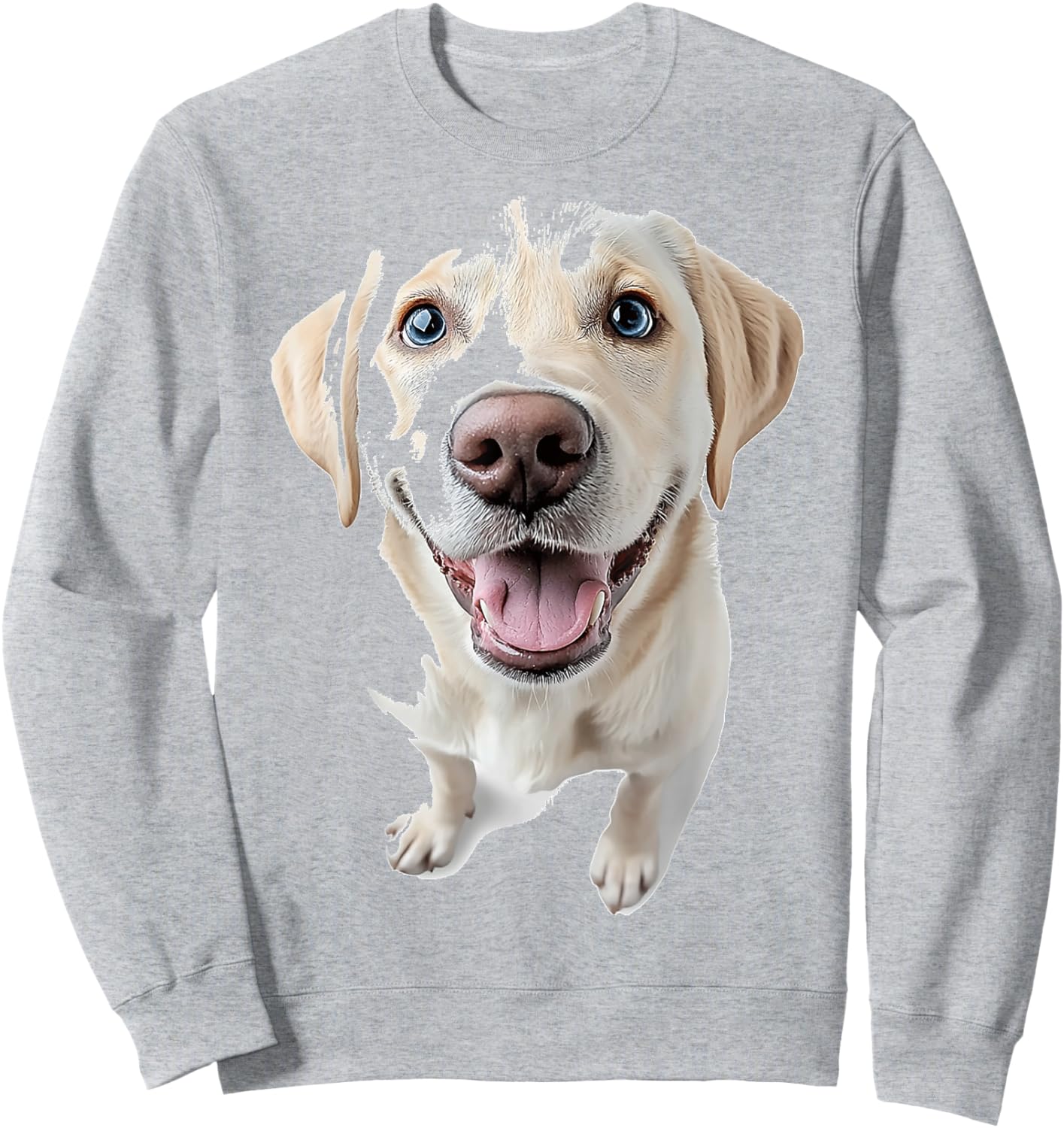 Labrador Dog Graphic Pet Artwork Blue Eyes Labrador Sweatshirt - Sweatshirt | Ash