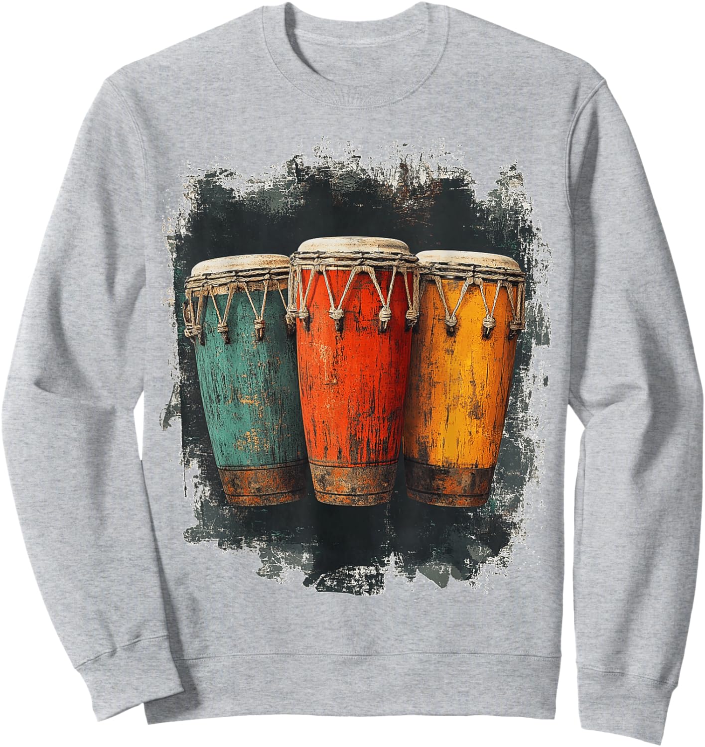Congas Music Instrument Graphic Art Congas Sweatshirt - Sweatshirt | Ash