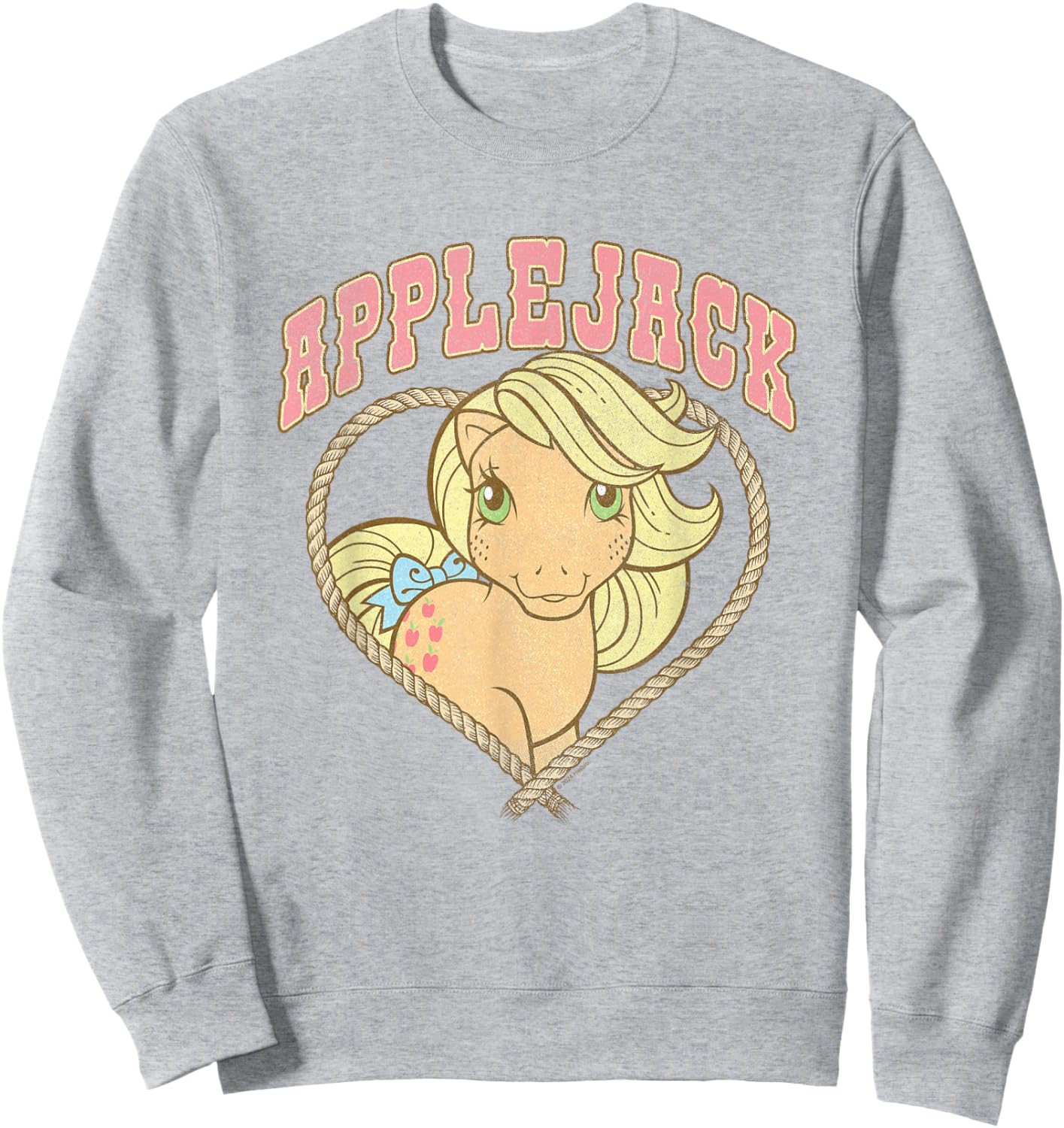 My Little Pony Cute Applejack Cowgirl Heart Shape Chest Logo Sweatshirt - Sweatshirt | Ash