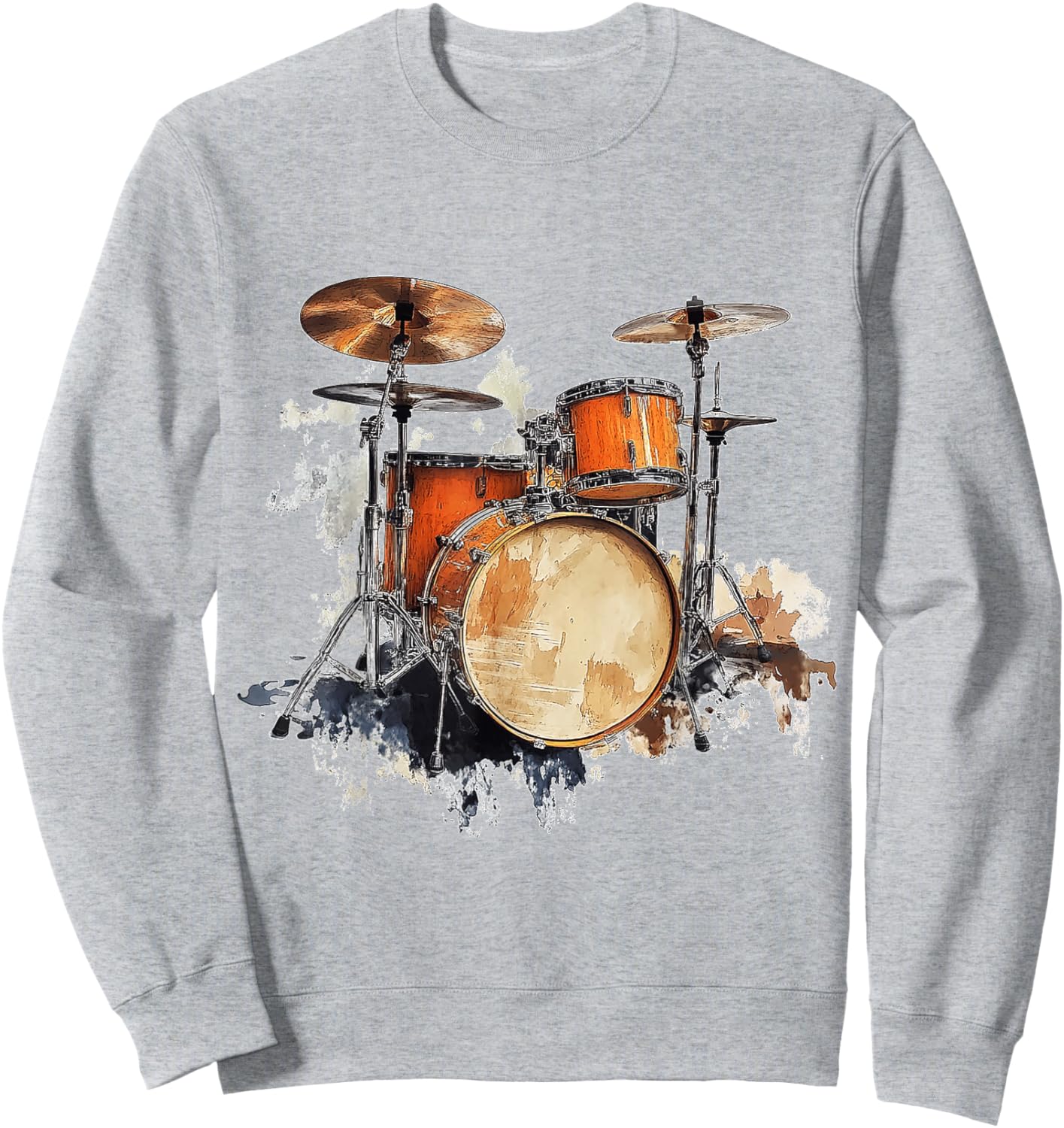 Drumset Music Instrument Motif Art Drumset Sweatshirt - Sweatshirt | Ash