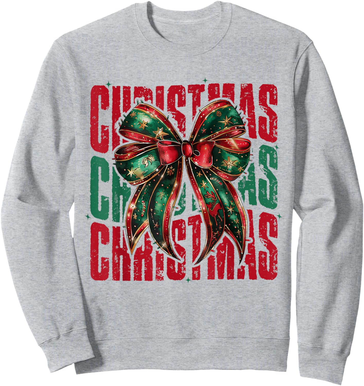 Coquette Bow Christmas Xmas Girl Women Sweatshirt - Sweatshirt | Ash