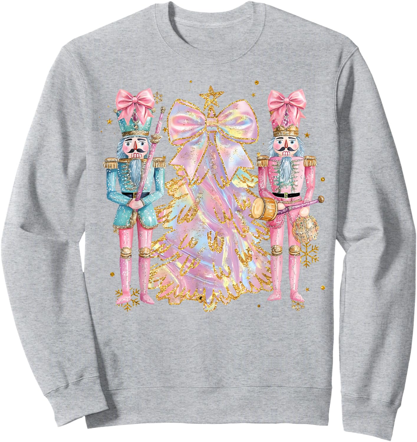 Coquette Christmas Tree Pink Nutcrackers Women Kids Girls Sweatshirt - Sweatshirt | Ash