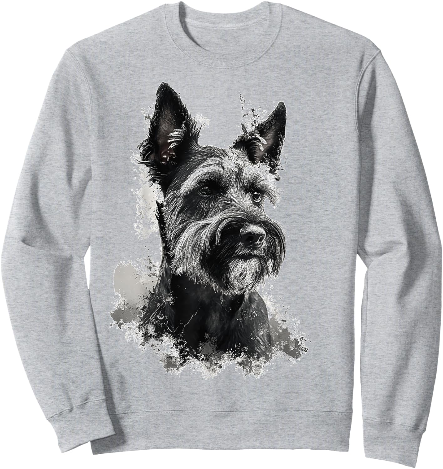 Schnauzer Dog Graphic Pet Art Schnauzer Sweatshirt - Sweatshirt | Ash
