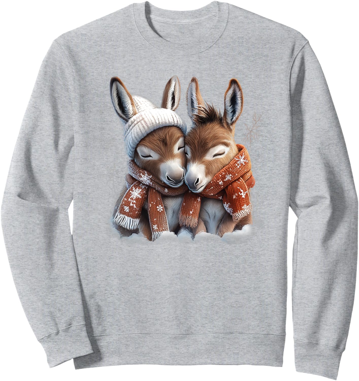 Adorable Baby Donkeys Wearing Scarves, Exuding Cuteness Sweatshirt - Sweatshirt | Ash