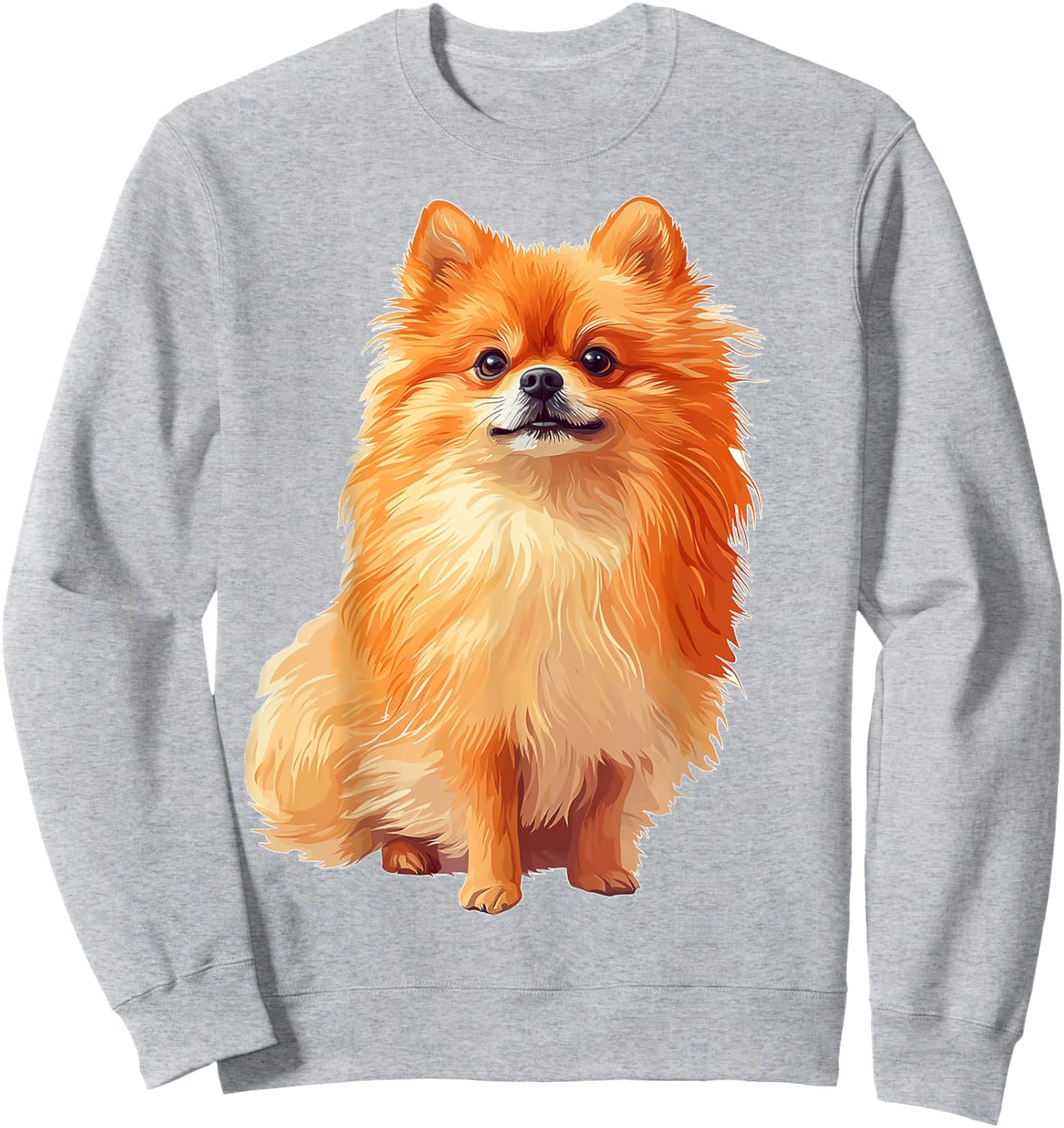 Pomeranian Dog Motif Pet Artwork Pomeranian Women Kids Sweatshirt - Sweatshirt | Ash