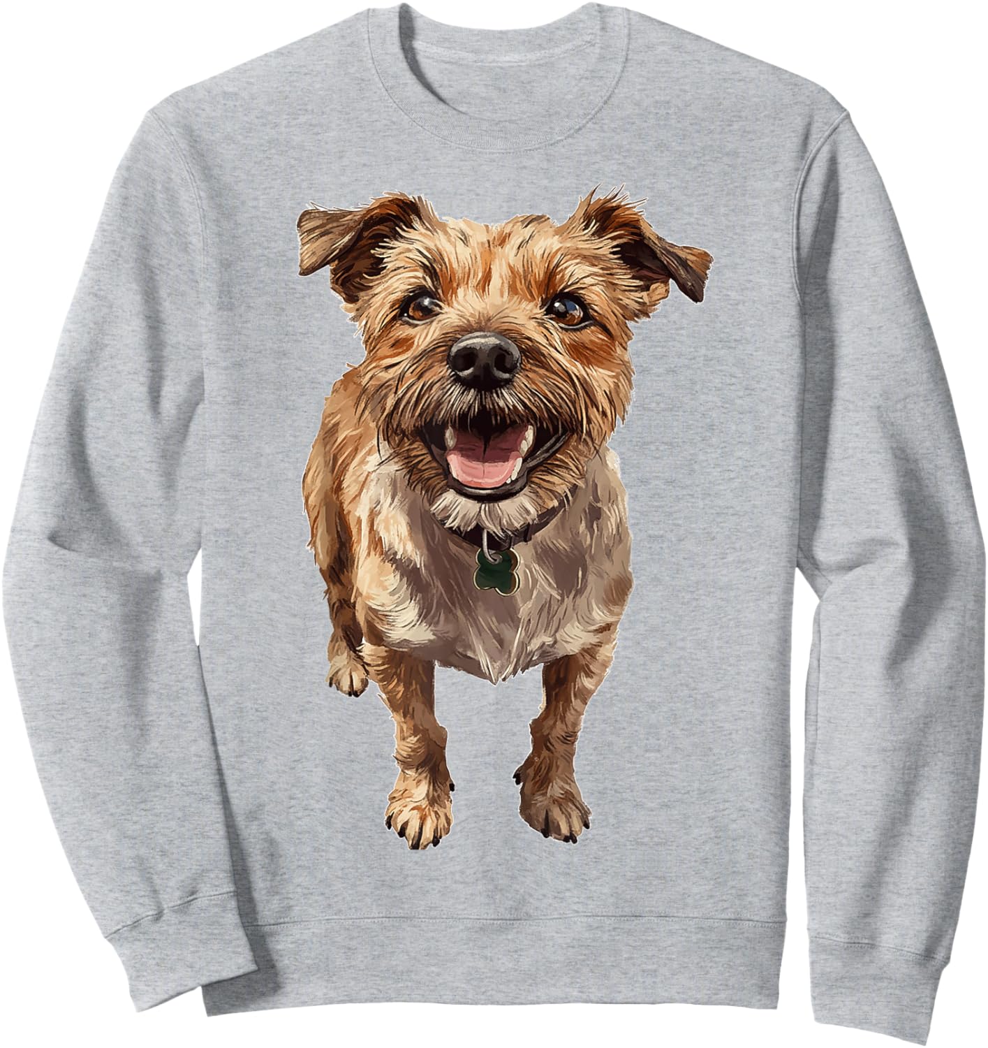 Border Terrier Dog Graphic Pet Illustration Border Terrier Women Kids Sweatshirt - Sweatshirt | Ash