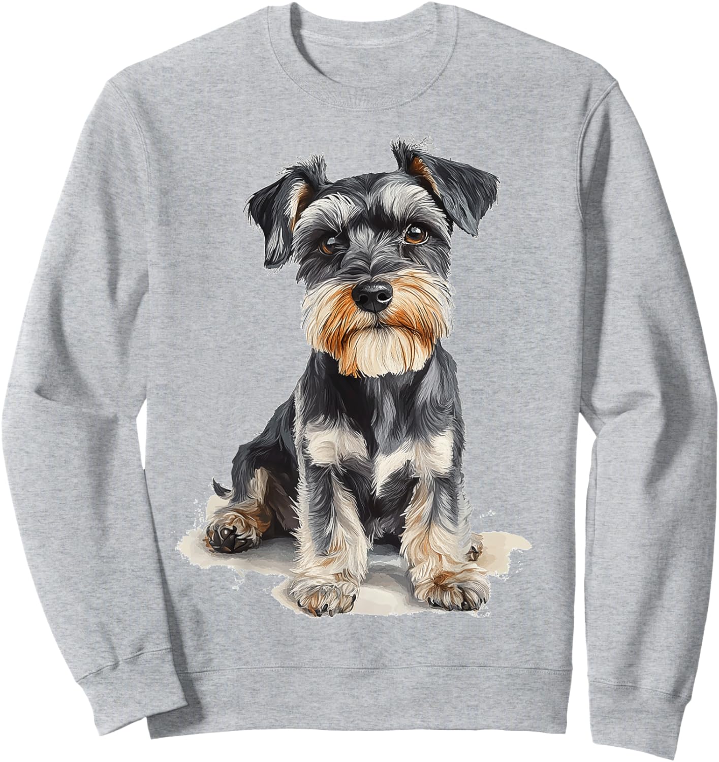 Miniature Schnauzer Dog Motif Pet Miniature Schnauzer Men Women Kids Sweatshirt - Sweatshirt | Ash
