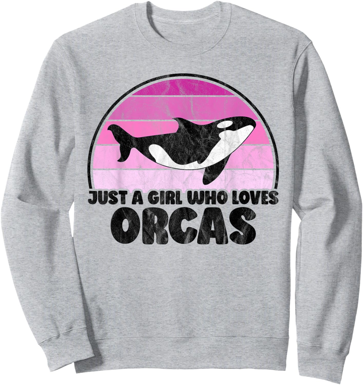 Just A Girl Who Loves Orcas - Orca Whale Retro Women Sweatshirt - Sweatshirt | Ash