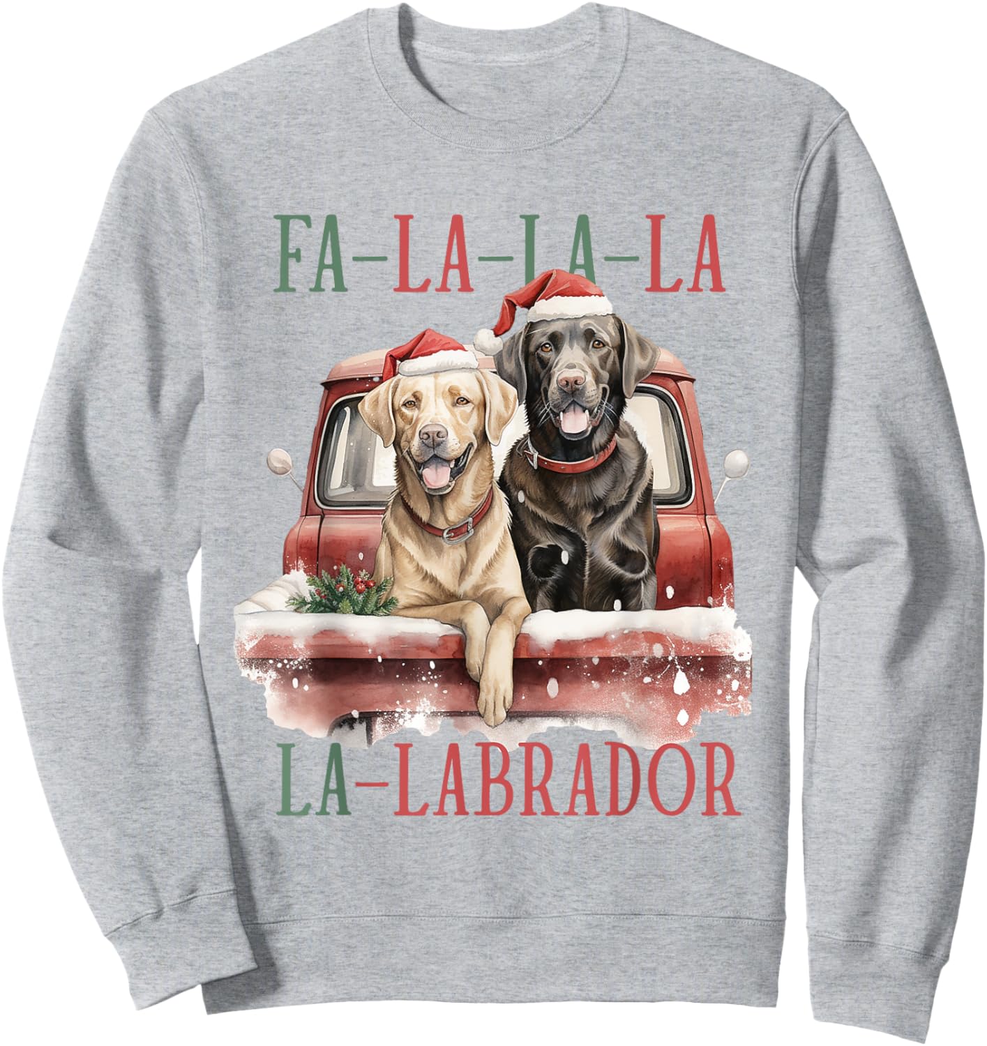 Labrador Dog Lover Christmas Xmas Sweatshirt - Sweatshirt | Ash