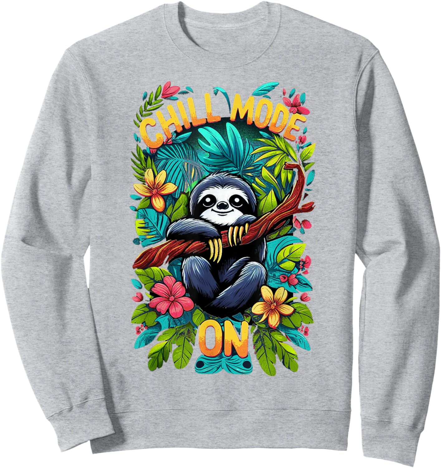 1000 Cute Vintage , White, Small, Short Sleeve, Cartoon, Koala Bear, Cute, Vintage, Chill Mode On Sweatshirt - Sweatshirt | Ash