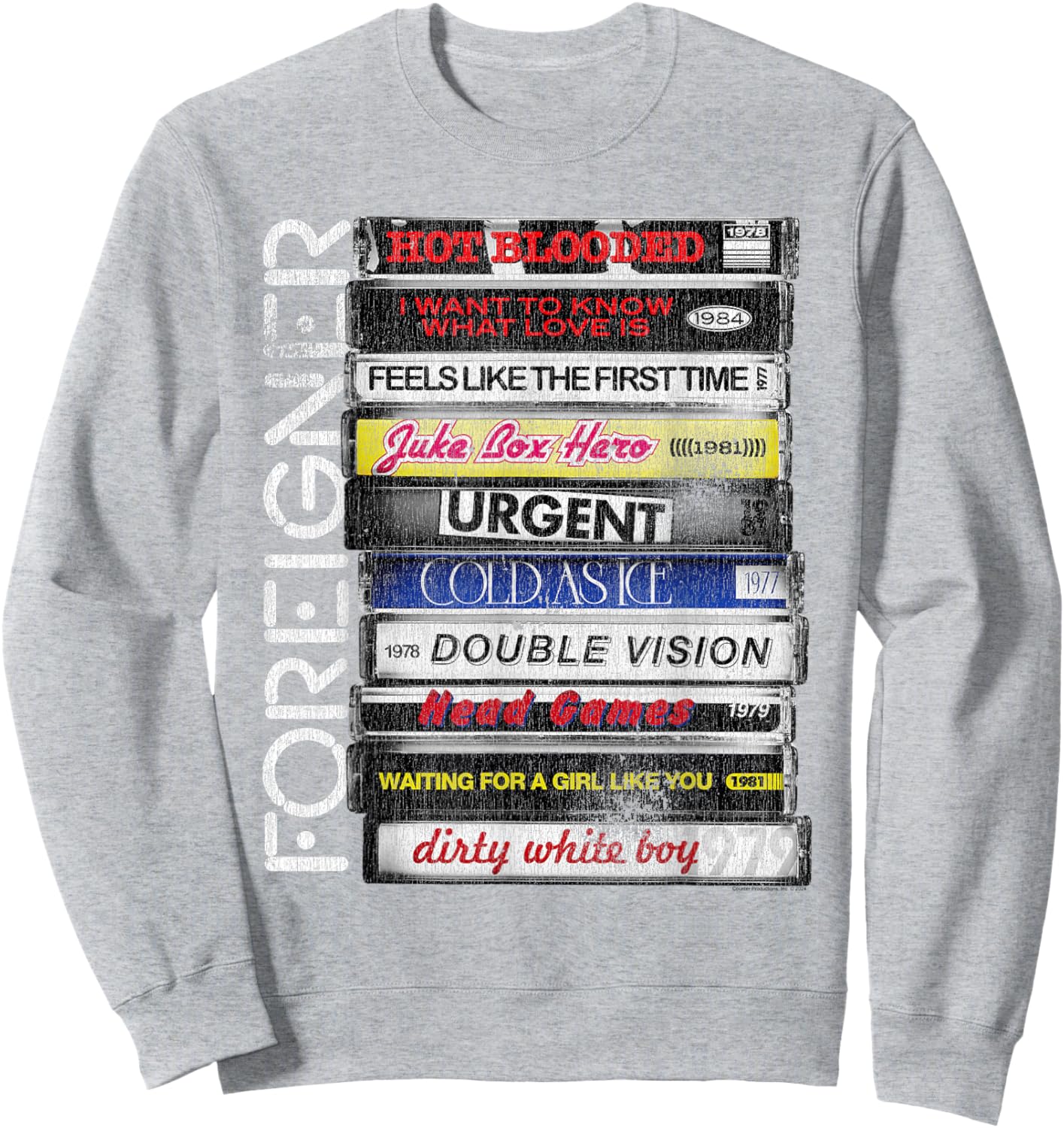 Foreigner Classic Hit Songs 80s Rock Band Sweatshirt - Sweatshirt | Ash