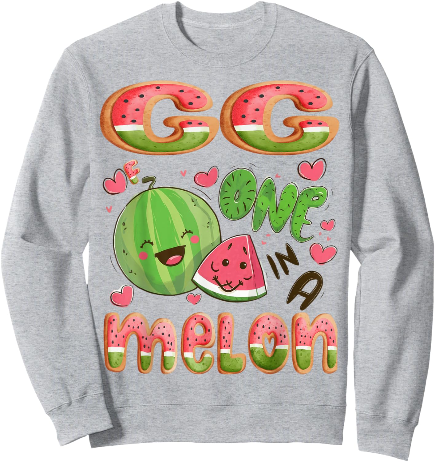 GG Of One In A Melon 1St Birthday Watermelon Bday Party Sweatshirt - Sweatshirt | Ash