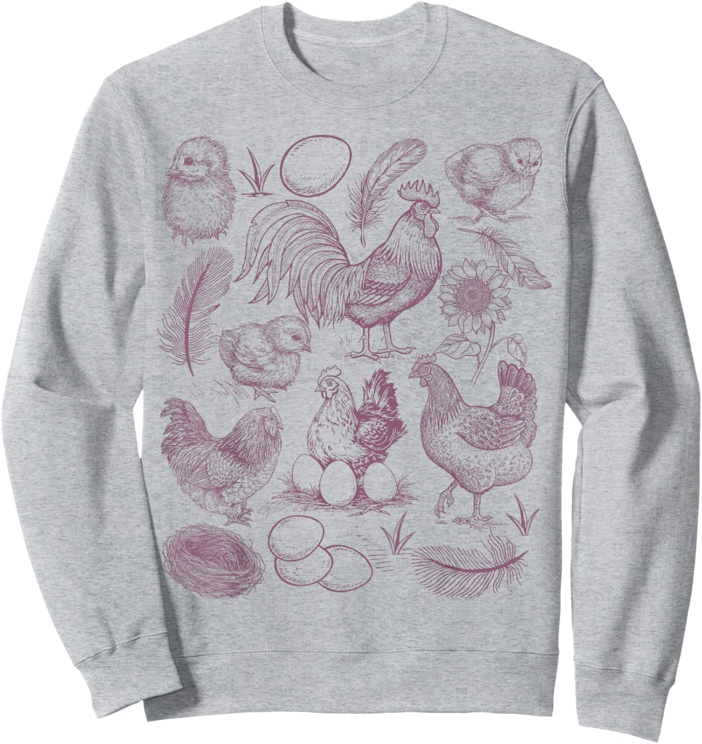Vintage Chicken Farm Shirt Rustic Country Farm Chicken Mom Sweatshirt - Sweatshirt | Ash