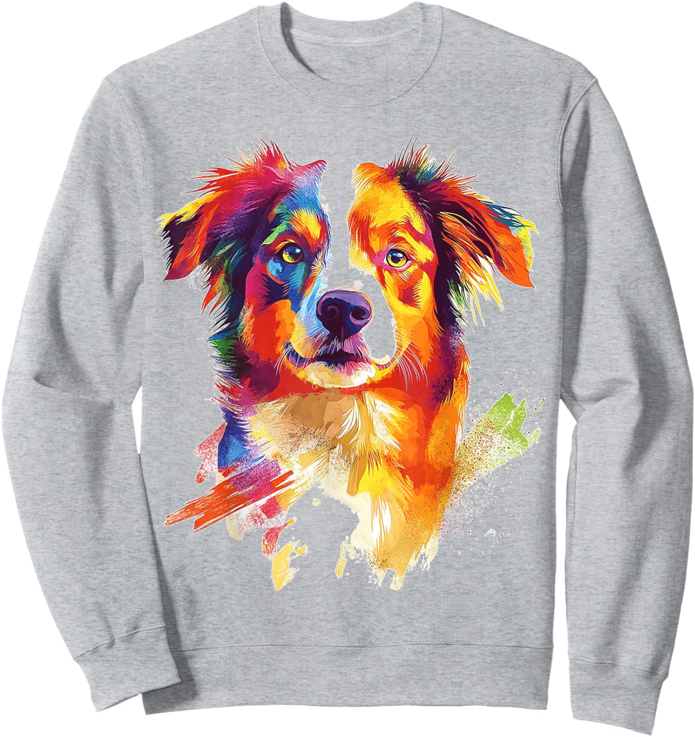 Nova Scotia Duck Tolling Retriever Dog Motif Pet Colorful Men Women Kids Sweatshirt - Sweatshirt | Ash