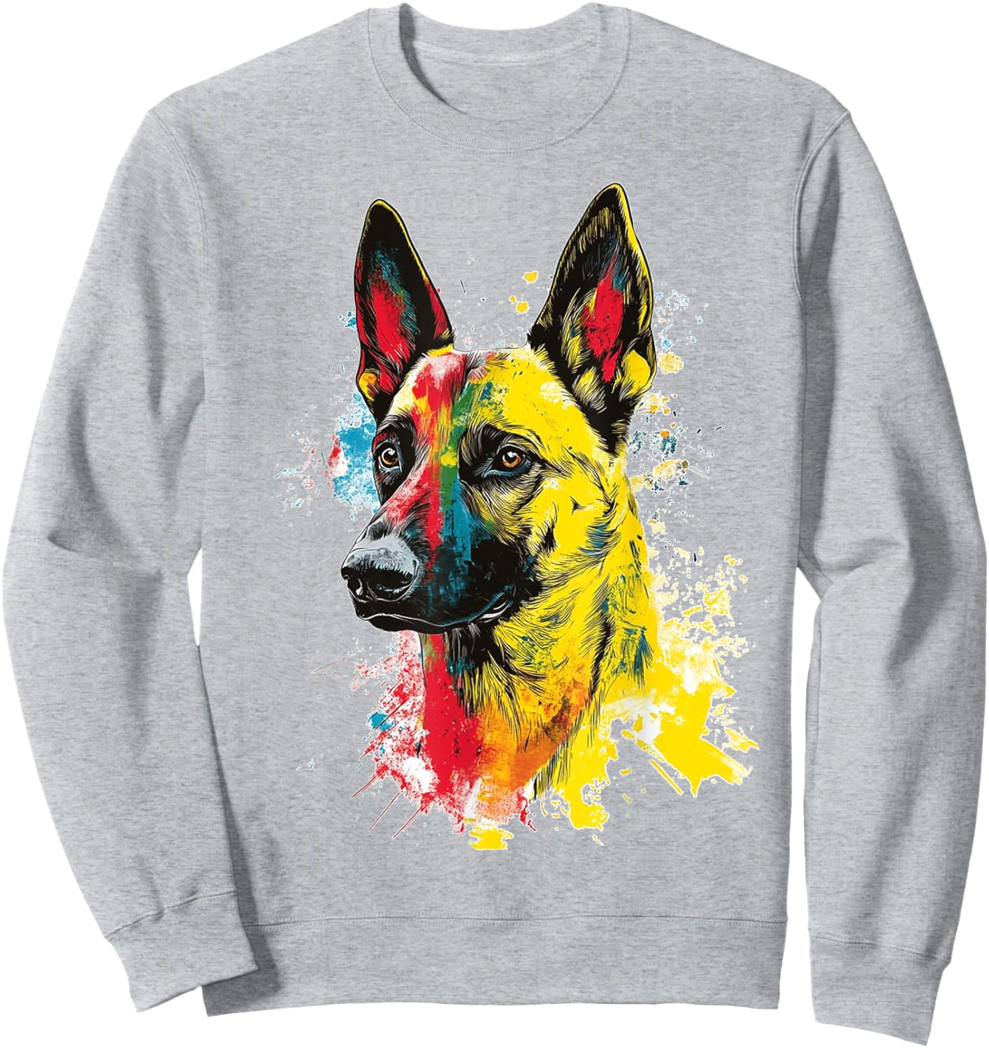 Belgian Malinois Dog Graphic Pet Art Belgian Malinois Women Kids Sweatshirt - Sweatshirt | Ash