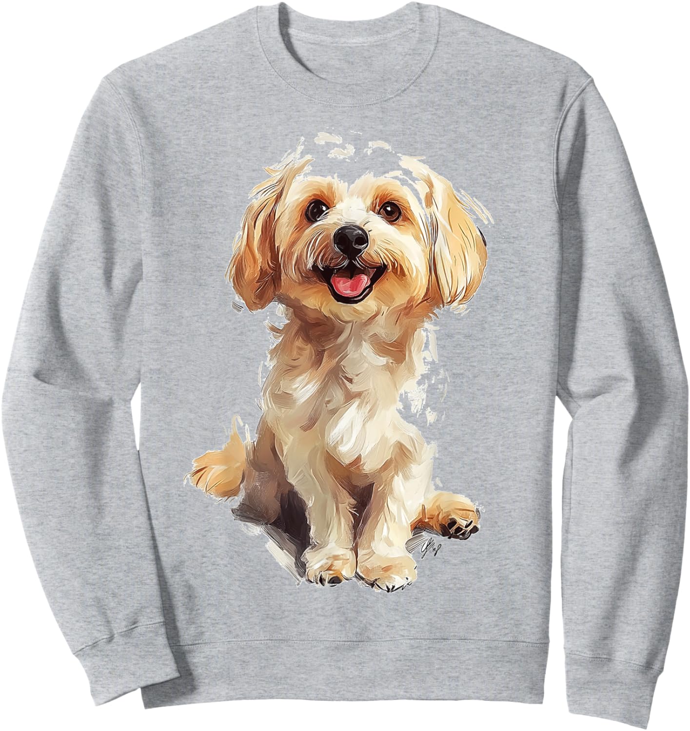 Maltipoo Dog Motif Pet Art Maltipoo Sweatshirt - Sweatshirt | Ash