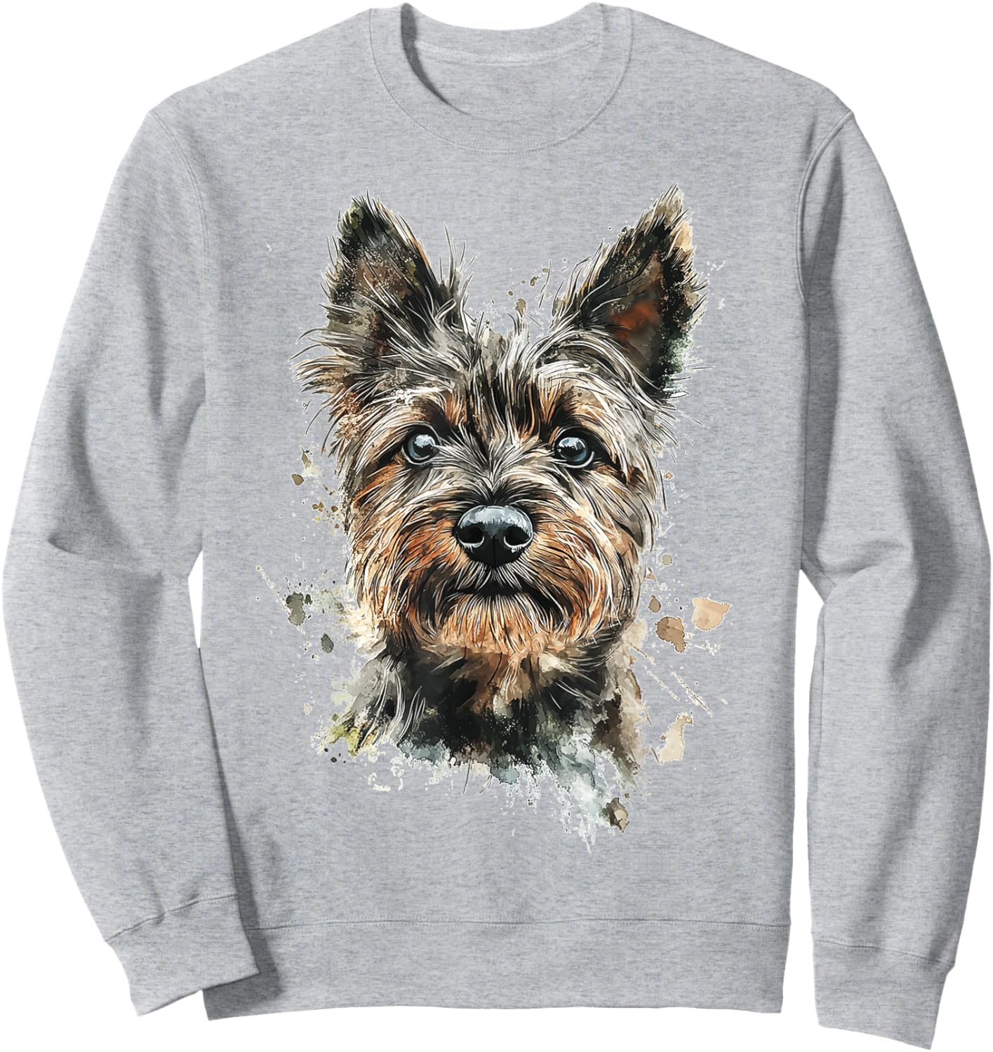 Cairn Terrier Dog Motif Pet Artwork Cairn Terrier Men Women Kids Sweatshirt - Sweatshirt | Ash