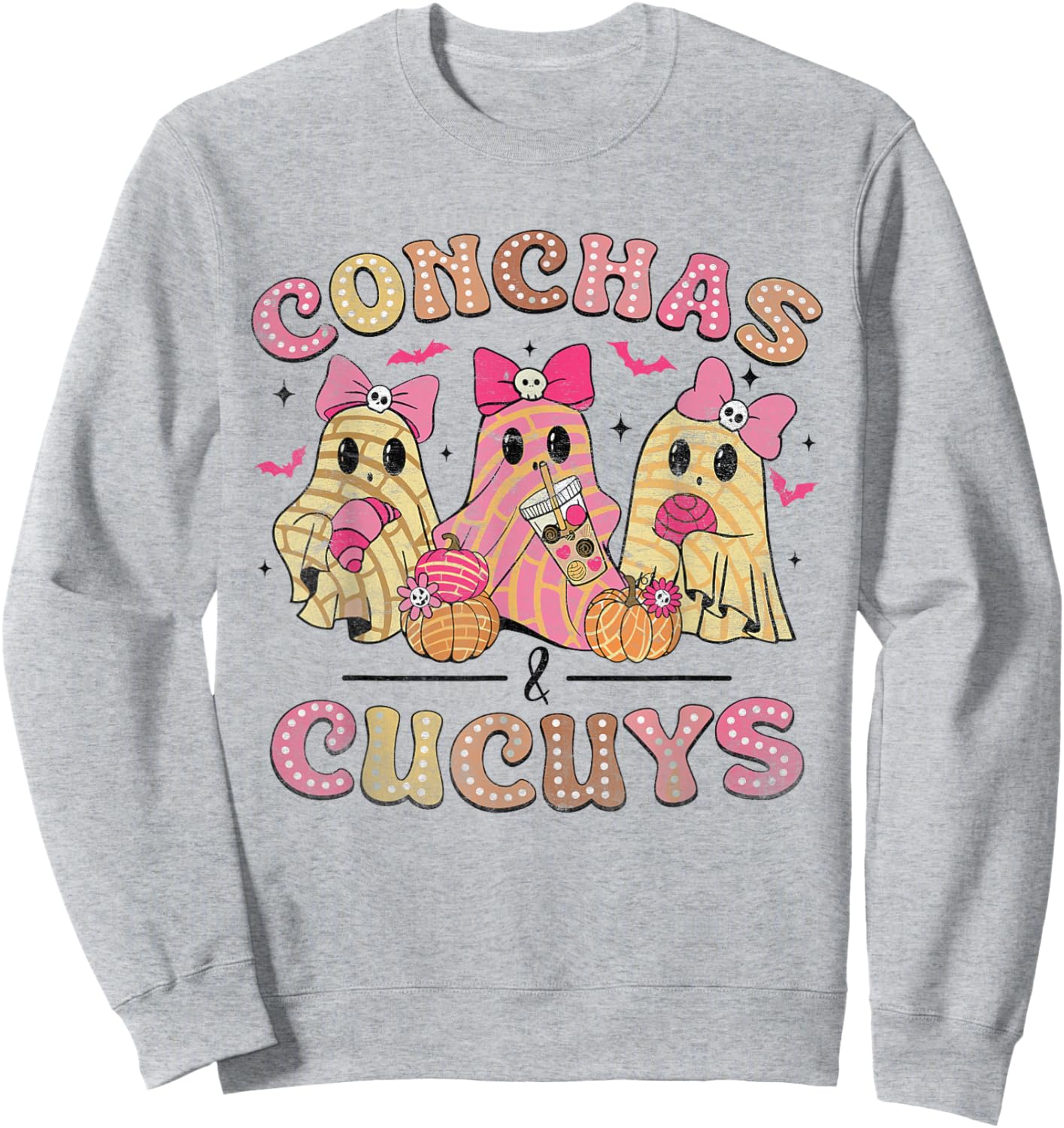 Pantasmas Conchas And Cucuys Mexican Halloween Costume Sweatshirt - Sweatshirt | Ash