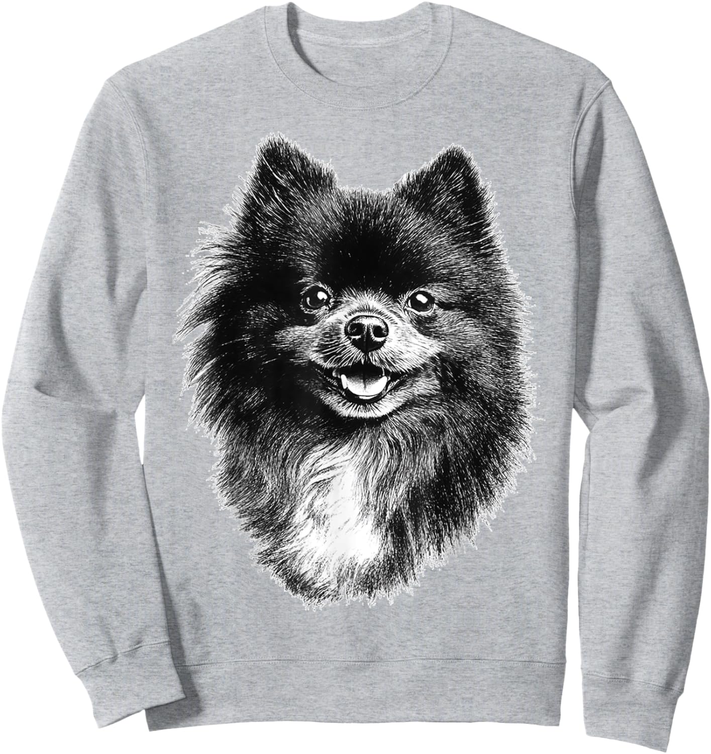 Pomeranian Dog Graphic Pet Artwork Pomeranian Sweatshirt - Sweatshirt | Ash