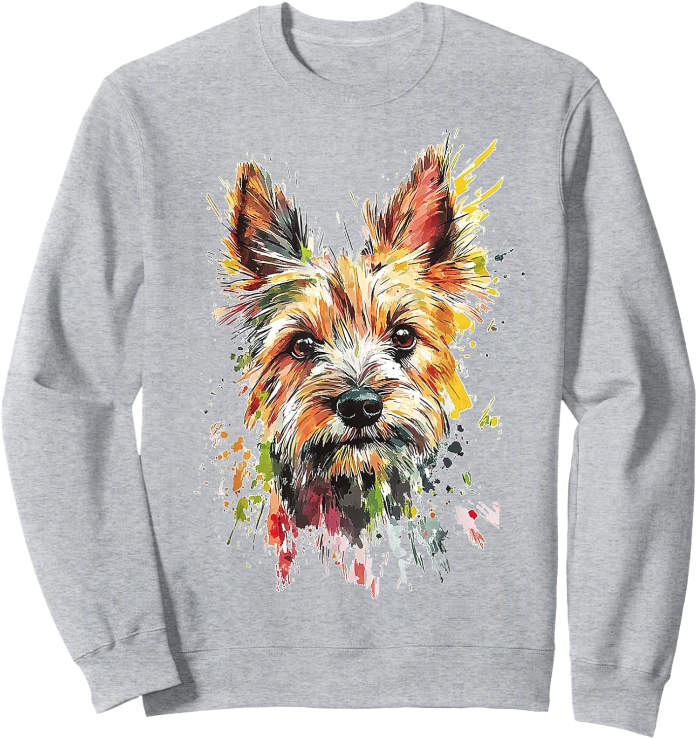 Norwich Terrier Dog Graphic Pet Illustration Norwich Terrier Men Women Kids Sweatshirt - Sweatshirt | Ash