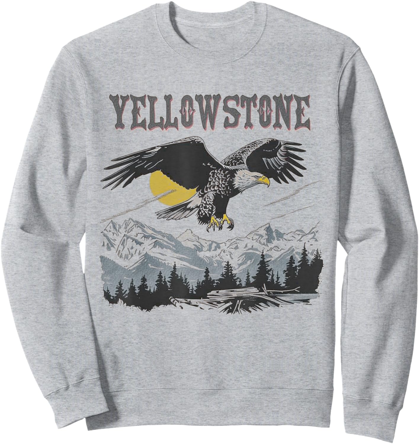 Yellowstone - US National Park Vintage Men Women Kids Retro Sweatshirt - Sweatshirt | Ash