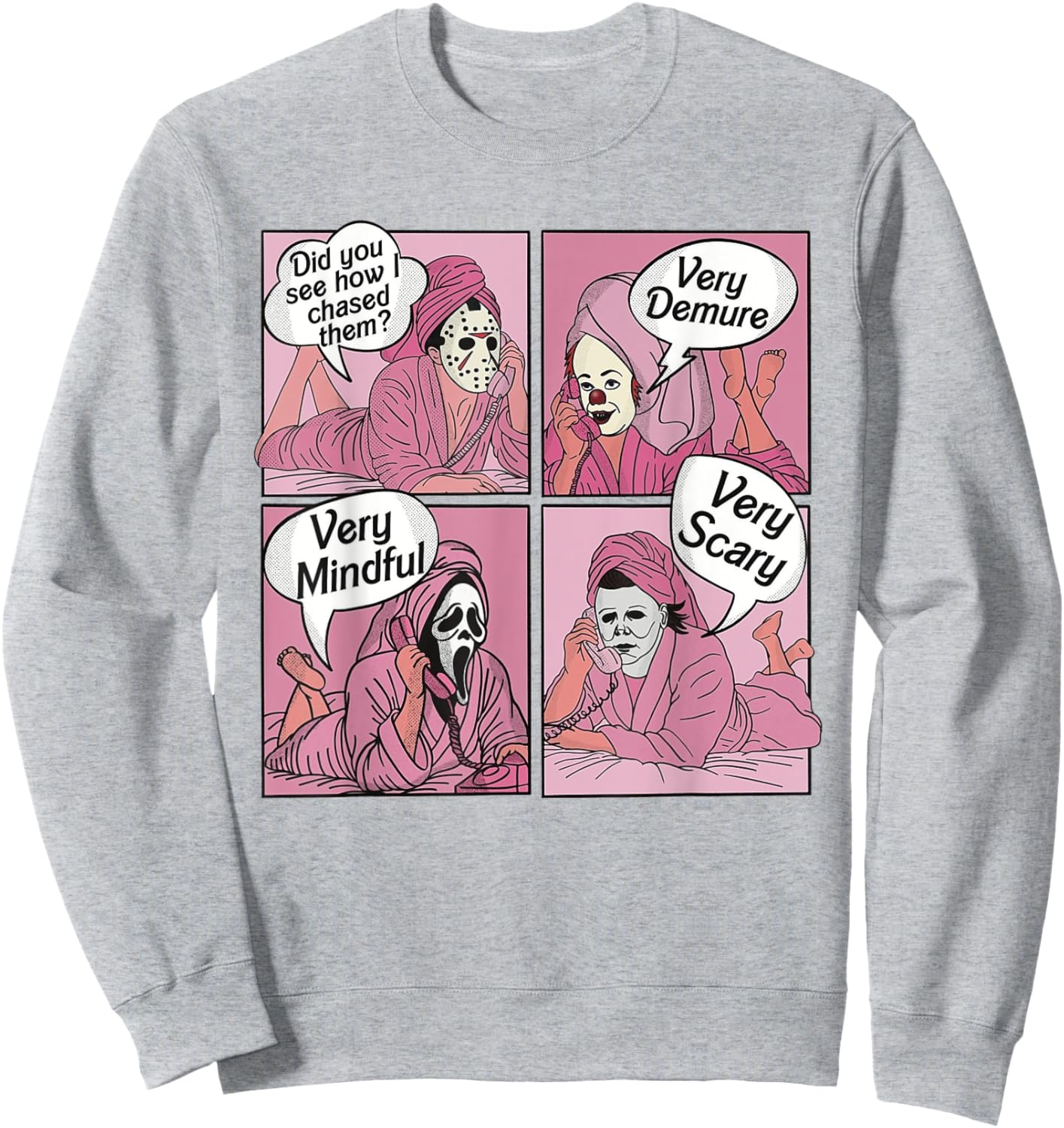 Very demure Cute Ghost Halloween Humorous saying fall Sweatshirt - Sweatshirt | Ash