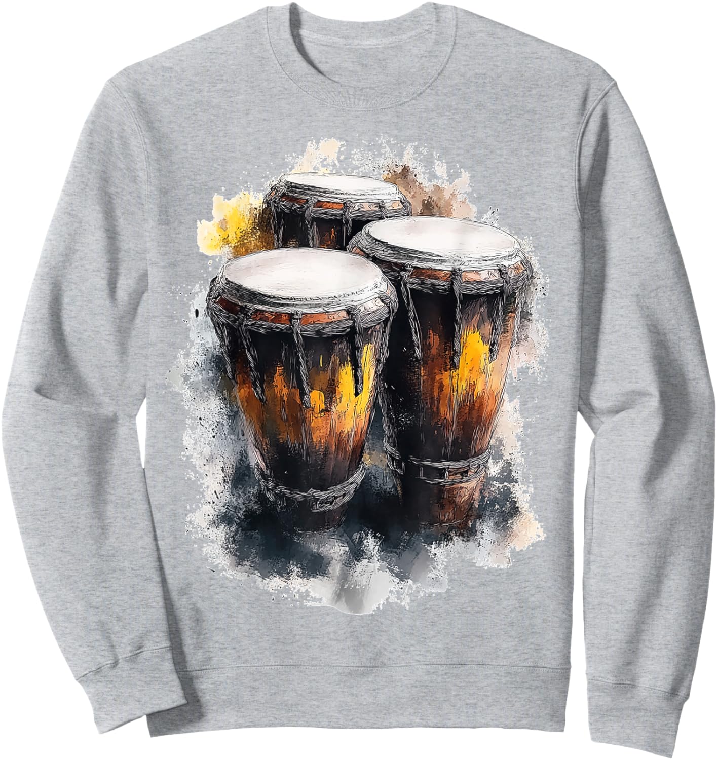 Congas Music Instrument Motif Art Congas Sweatshirt - Sweatshirt | Ash