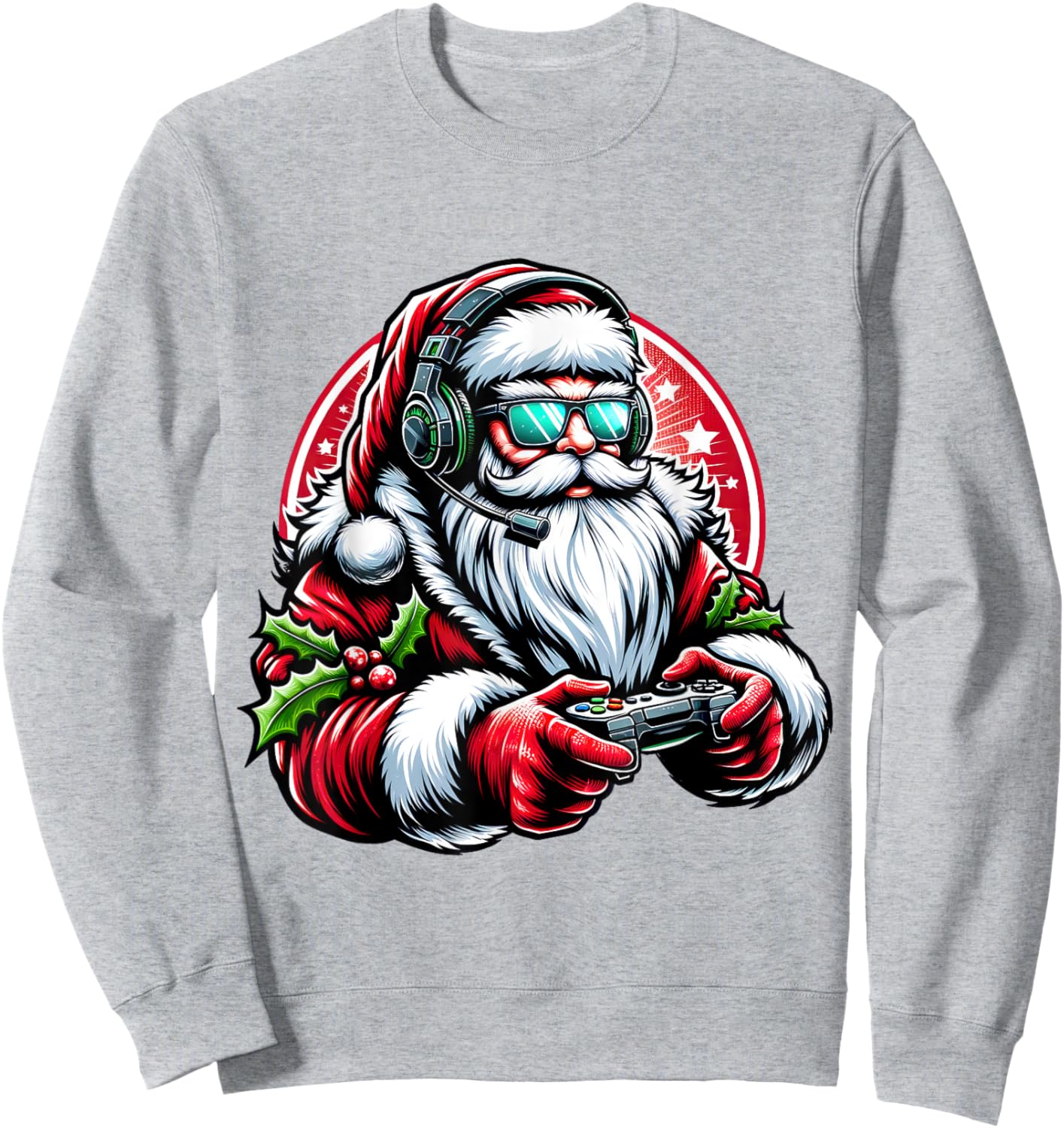 Christmas Gamer Boys Video Game Santa Xmas Sweatshirt - Sweatshirt | Ash
