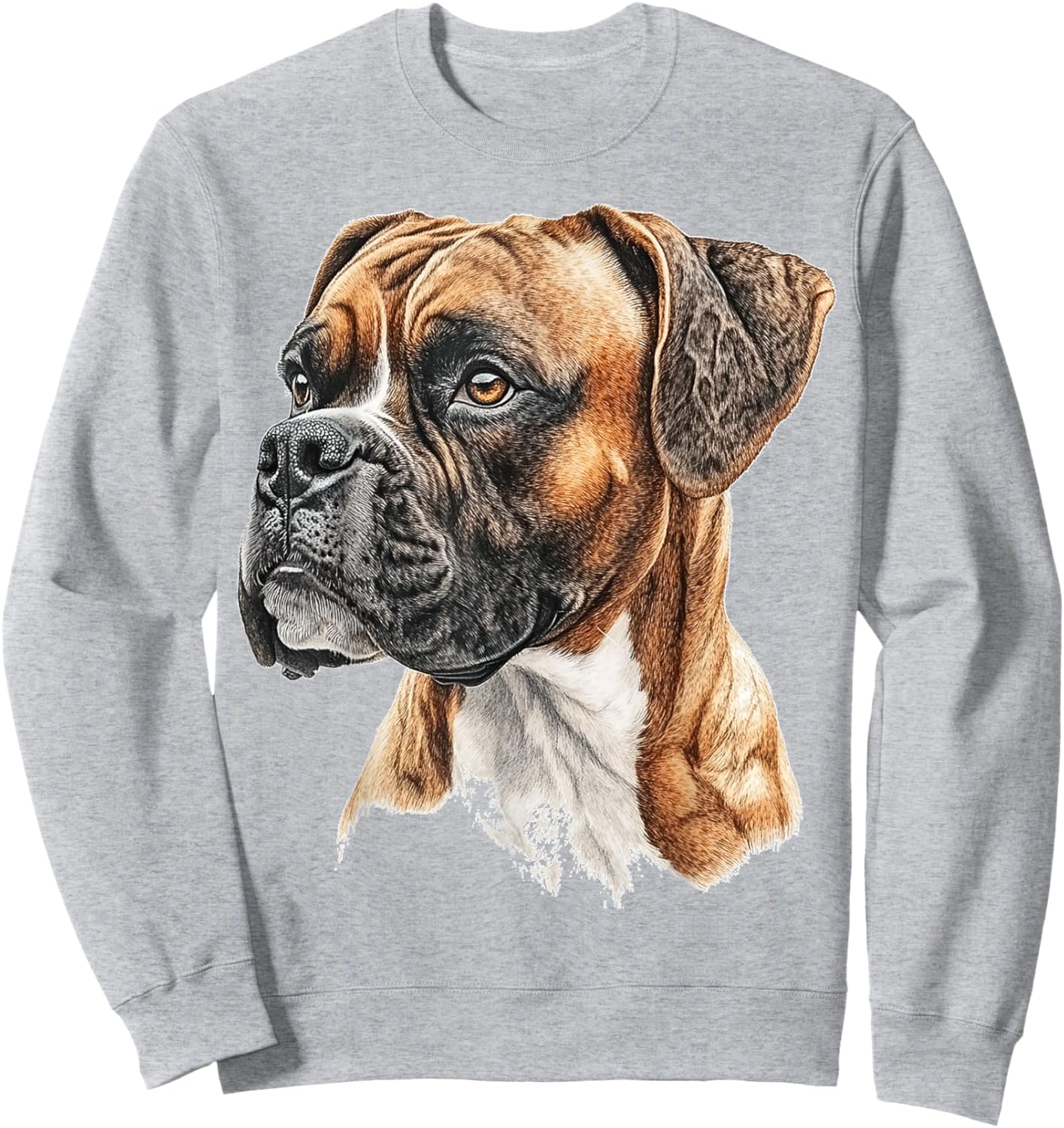Boxer Dog Motif Pet Artwork Boxer Sweatshirt - Sweatshirt | Ash