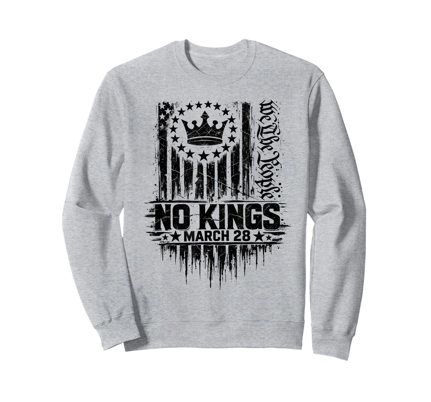 Vintage No King March 28 No King Day T-Shirt - Sweatshirt | Ash