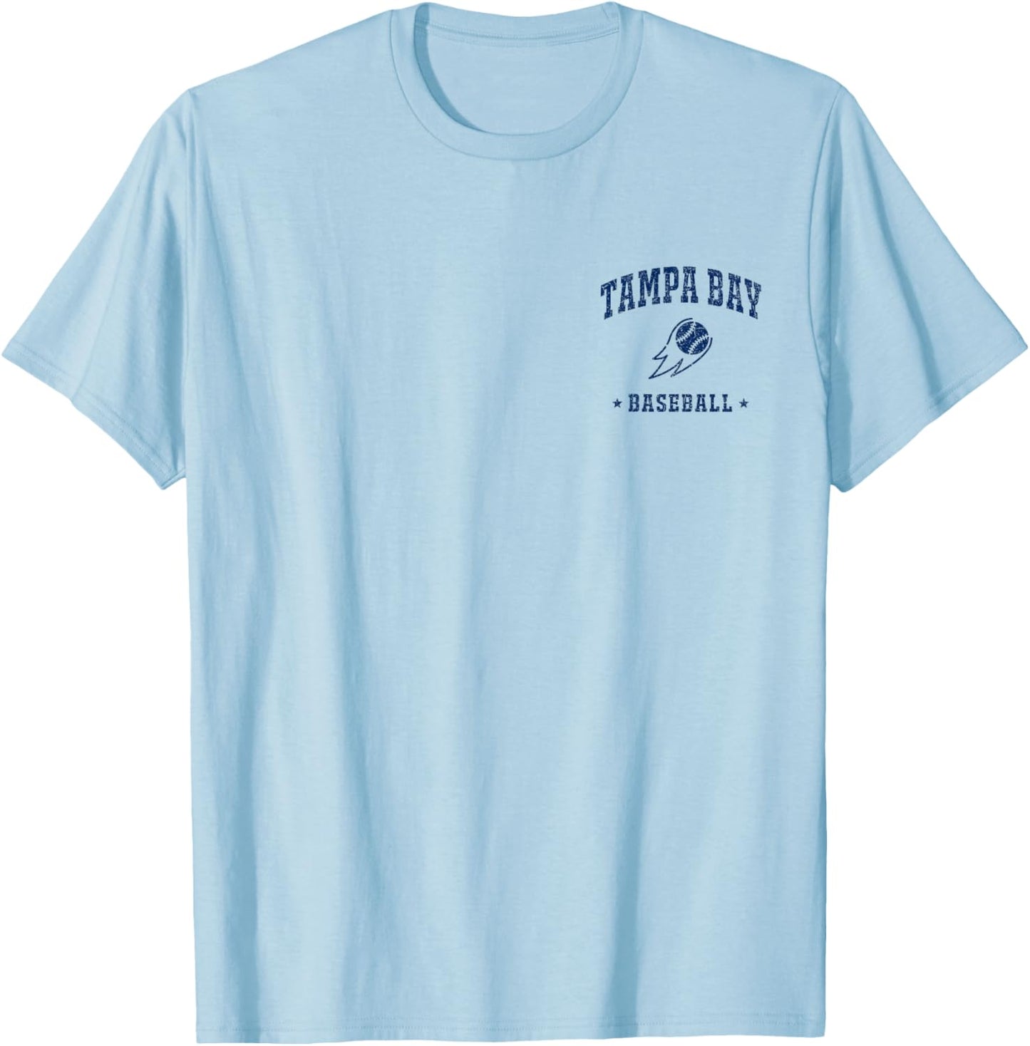 Tampa Bay Baseball Vintage Gameday Retro Baseball Lover T-Shirt - T-Shirt | Light Blue