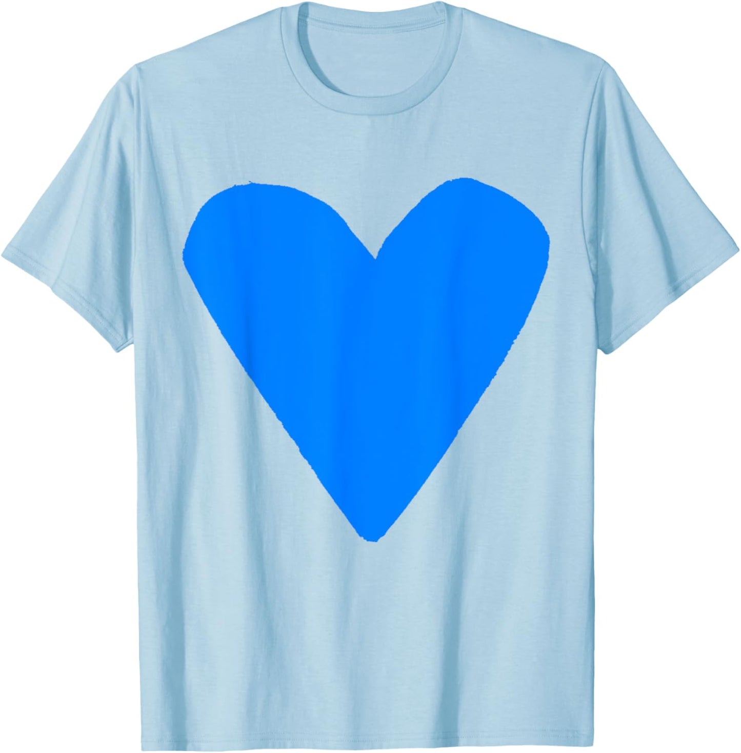 Blue Heart White T-Shirt - T-Shirt | Light Blue