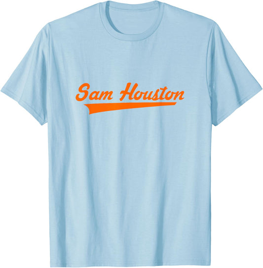Sam Houston High School Vintage Swoosh T-Shirt - T-Shirt | Light Blue