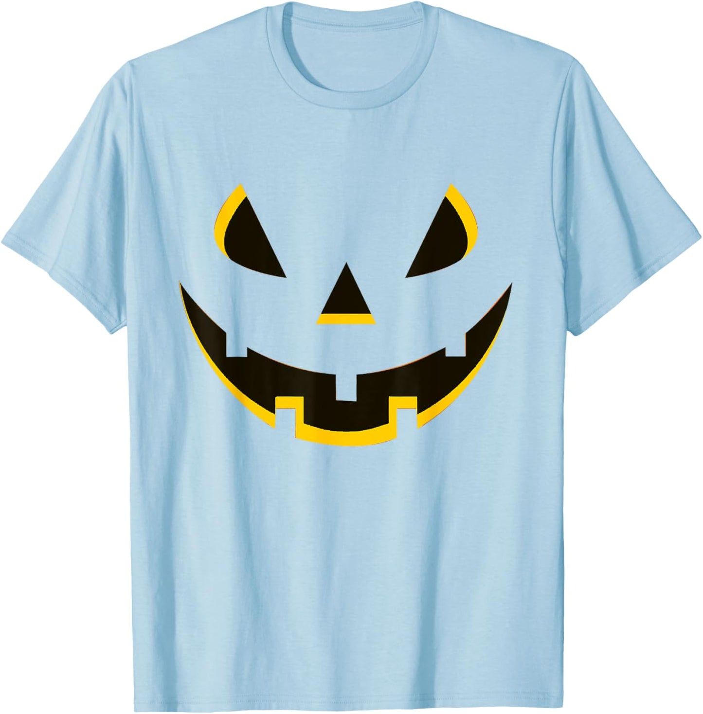 Funny Simple Lazy Halloween Pumpkin Face Costume Men Women T-Shirt - T-Shirt | Light Blue