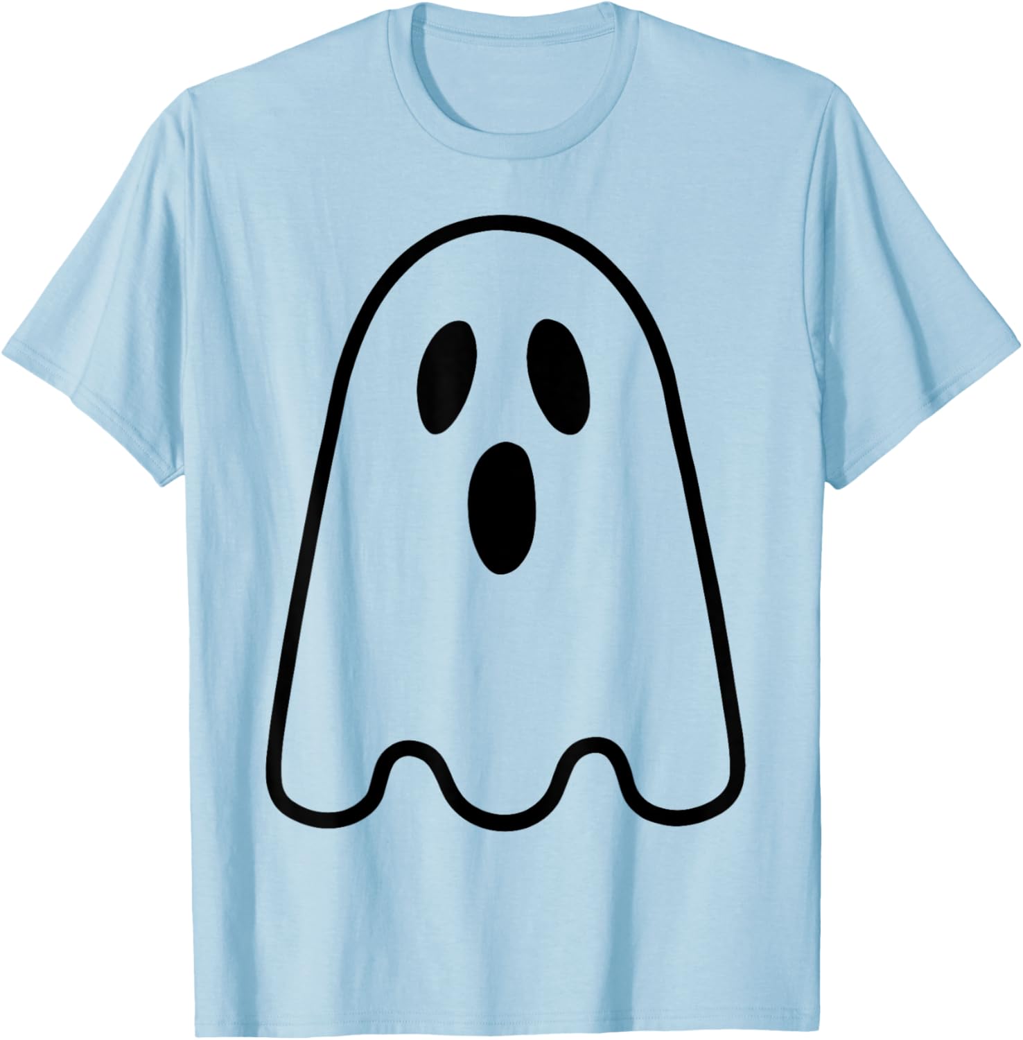Ghost Shirt Adult Kids Men Women Silly Ghost Face Costume T-Shirt - T-Shirt | Light Blue