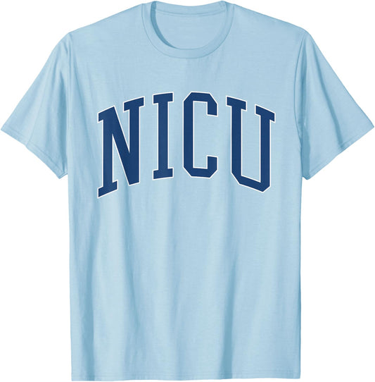 NICU Nurse Vintage Collegiate Blue T-Shirt - T-Shirt | Light Blue