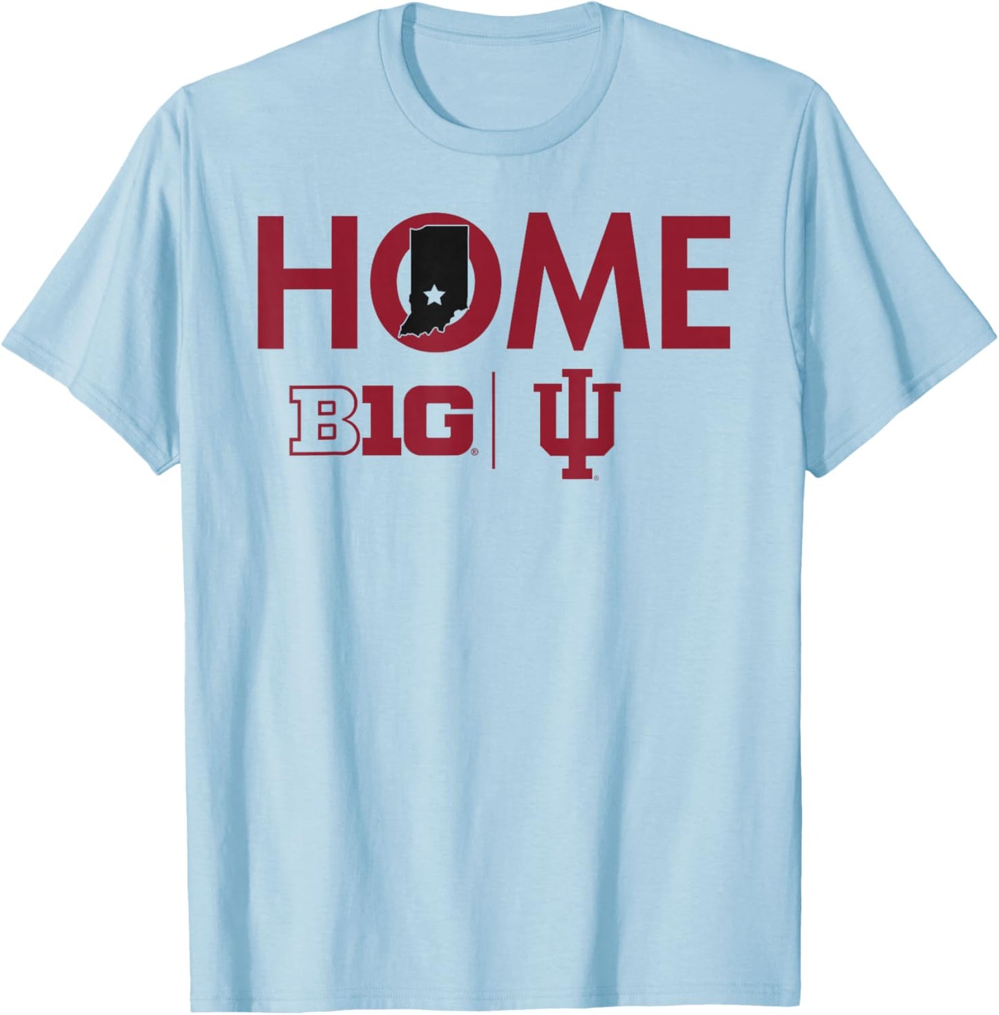 Indiana Hoosiers Big 10 Home White Officially Licensed T-Shirt - T-Shirt | Light Blue