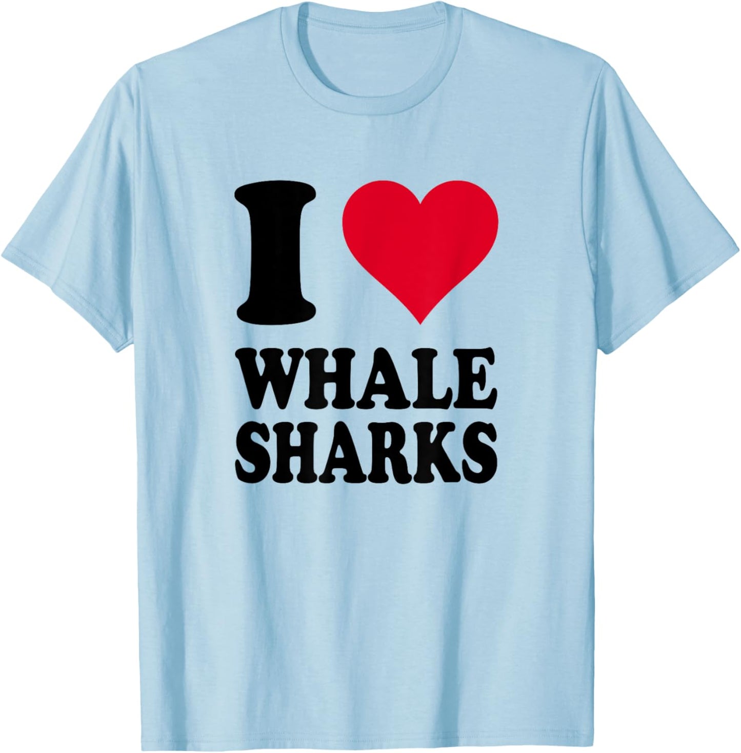 Red Heart I Love Whale Sharks T-Shirt - T-Shirt | Light Blue