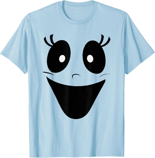 Cute Female Ghost Face Halloween Costume T-Shirt - T-Shirt | Light Blue