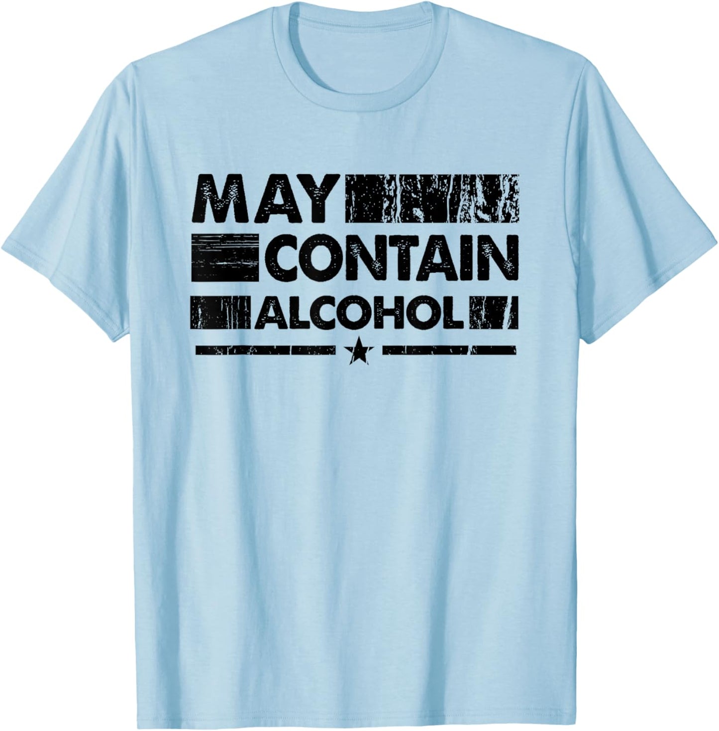 Funny May Contain Alcohol T-Shirt - T-Shirt | Light Blue